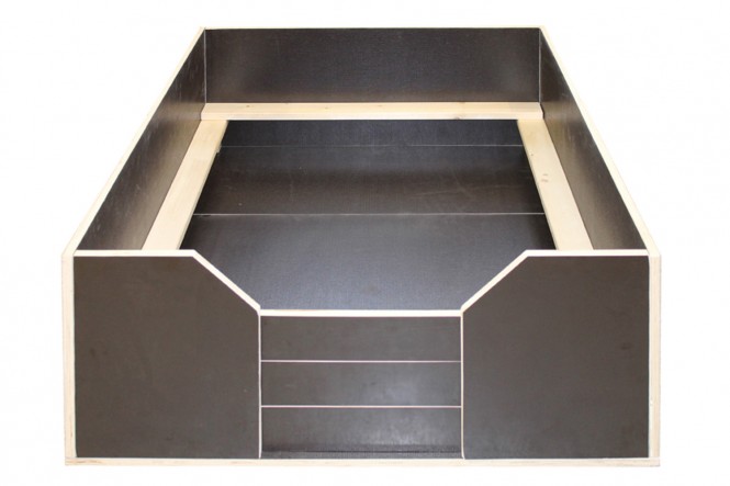 Welpen-Wurfbox/Wurfkiste aus Holz 120 x 100 cm Holz: Siebdruckplatte | Welpenschutz: ja