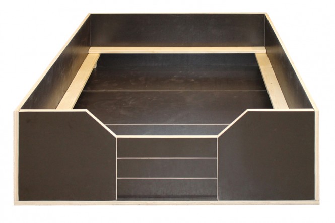 Welpen-Wurfbox/Wurfkiste aus Holz 140 x 120 cm Holz: Siebdruckplatte | Welpenschutz: ja